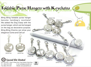 Foldable Purse Hangers with Keychains